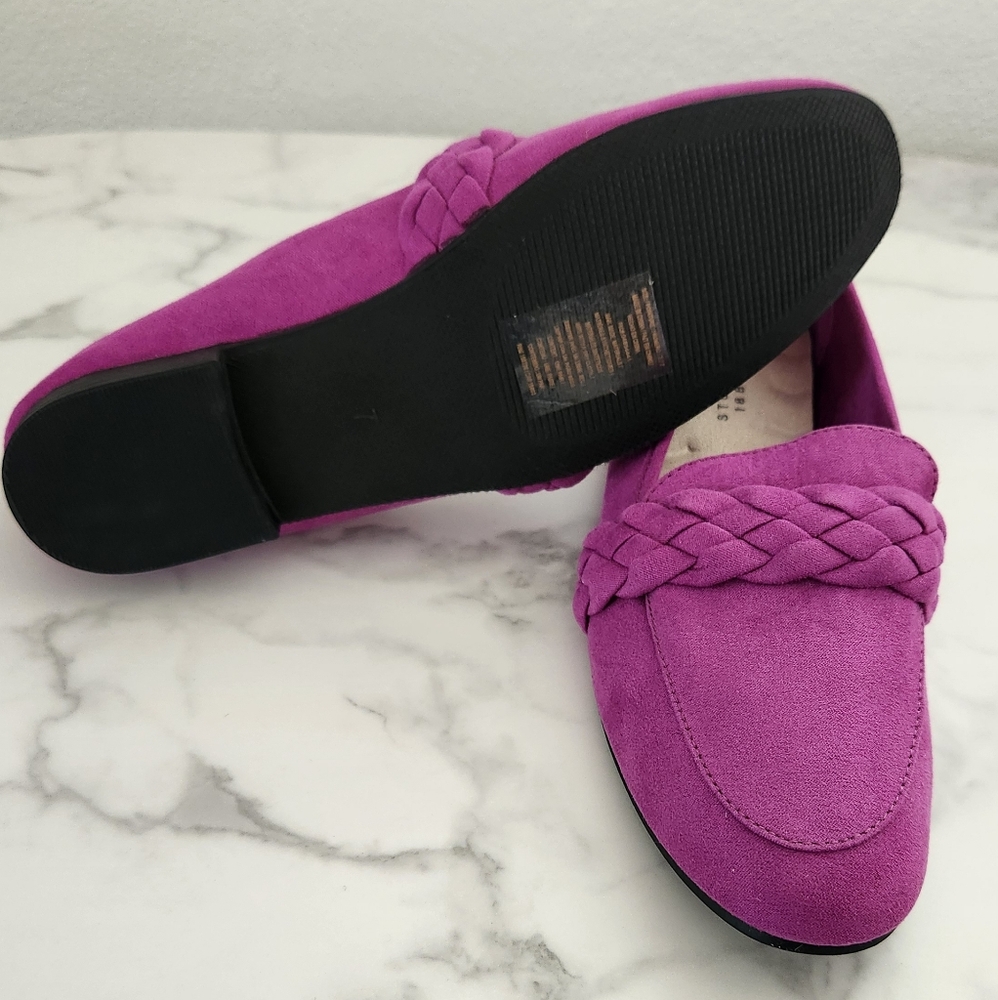 Studio 1886 Flat Braided Loafers Size 7 Purple Color - Picture 7 of 12